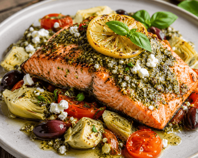 Mediterranean Pesto Salmon
